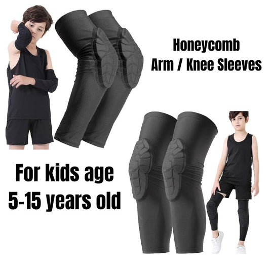 Kids Honeycomb Compression Guards – Protective Knee & Elbow