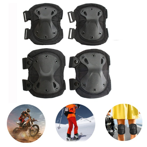 Ergonomic Knee & Elbow Guard Set – High-Impact Protection with Quick-Release Knobs