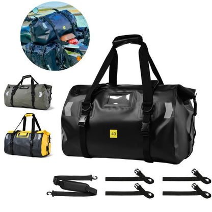 Adventure Waterproof Motorcycle Tail Bag – 40L/66L Heavy-Duty Tarpaulin Dry Duffle Bag for Touring
