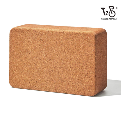 Premium Solid Cork Yoga Block | High-Density Anti-Slip Pilates Brick for Stretching & Balance