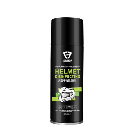 Waterless Foaming Helmet Cleaner (450ml) – Deep Clean & Deodorize Interior Liners, Shells & Visors | Instant Freshness for Riders