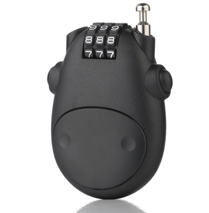 Retractable Mini Cable Lock – 3-Digit Combination, 80cm Steel Wire | Secure Helmets, Bicycles, Strollers & Luggage