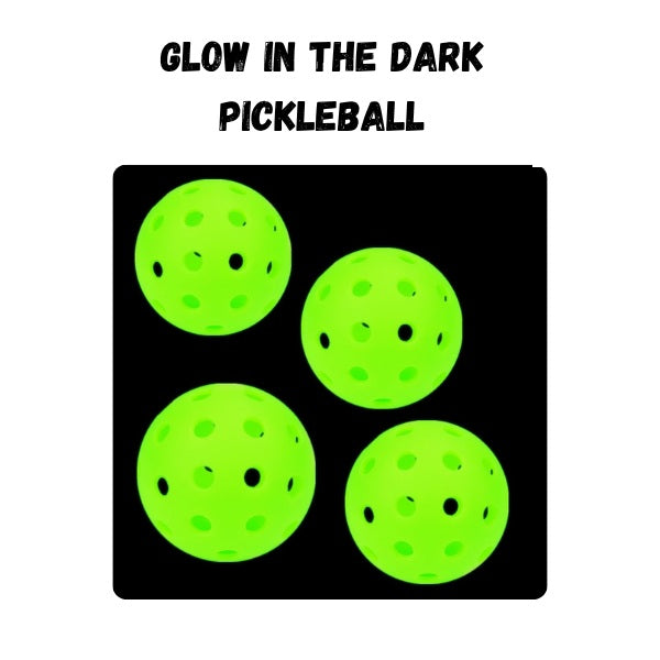 Set of 4 Balls Fluorescent Glow in the Dark Pickleball Ball - 40 Holes Luminous Outdoor Night Play PE
