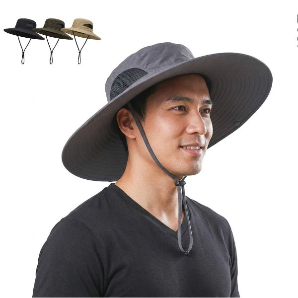 Unisex Wide Brim Sun Hat - Waterproof, Quick-Drying & Breathable Fishing & Hiking Bucket Hat