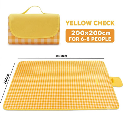 Large Waterproof Picnic Mat 200×200cm Leisure Sheet for 6-8 People Ultralight Foldable
