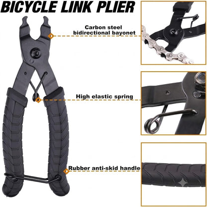 3-Piece Bicycle Chain Repair Tool Kit – Master Link Pliers, Chain Breaker Splitter & Wear Indicator