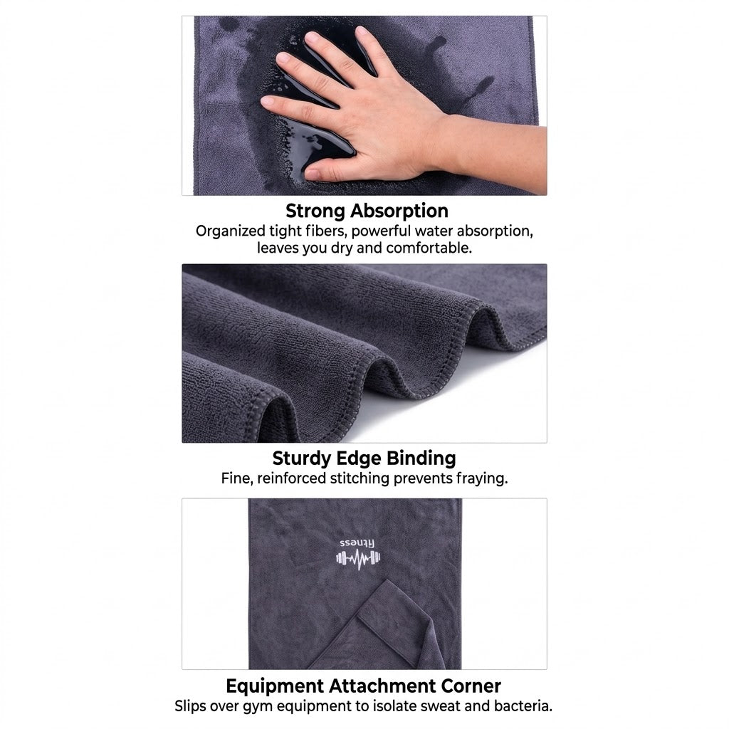 Fitness Exercise Towel Workout Towels Microfiber Gym Bench Towel for Gym, Beach, Yoga