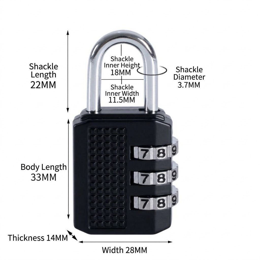 Small Size Portable Lock Luggage Locker Lock Premium Zinc Alloy Combination Padlock