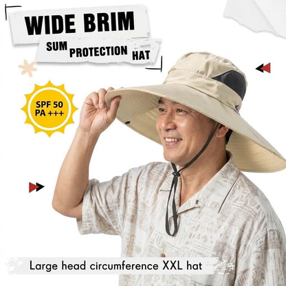 Unisex Wide Brim Sun Hat - Waterproof, Quick-Drying & Breathable Fishing & Hiking Bucket Hat