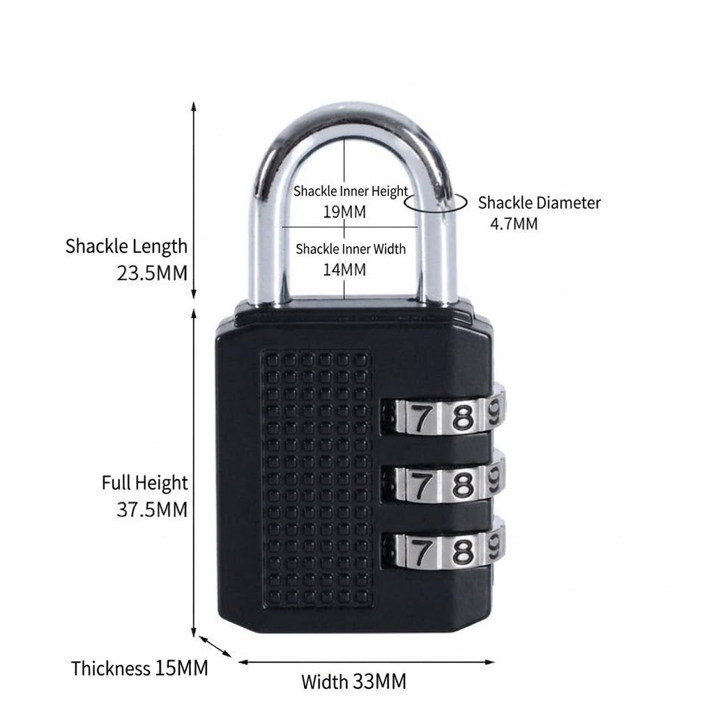 Small Size Portable Lock Luggage Locker Lock Premium Zinc Alloy Combination Padlock