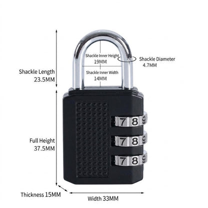 Small Size Portable Lock Luggage Locker Lock Premium Zinc Alloy Combination Padlock