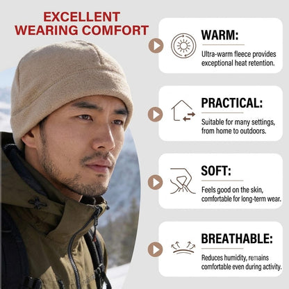 Ultra-Warm Polar Fleece Winter Beanie Hat - Breathable, Soft & Stretchy Cap