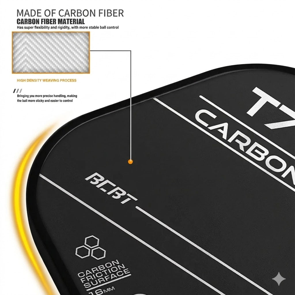T700 Pro Carbon Fiber Pickleball Paddle – 250g Professional Grade Frosted Surface Racquet