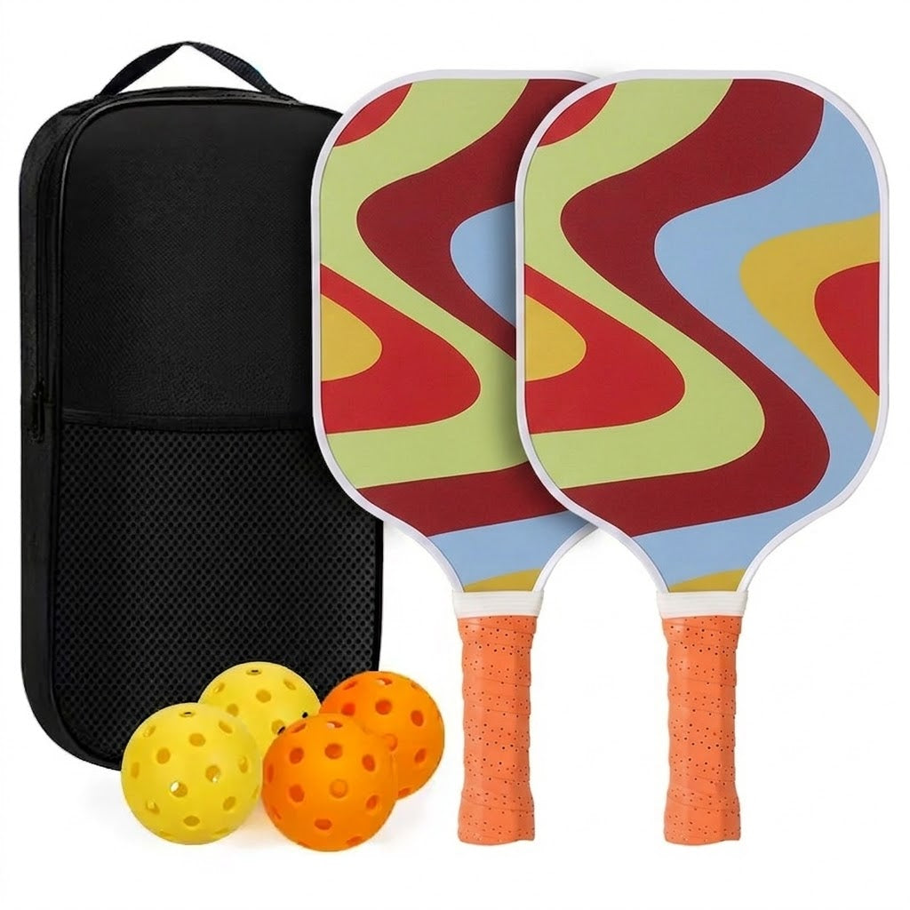 Premium Fiberglass Pickleball Beginner Set – 2x Paddles, 4x Outdoor Balls & Heavy-Duty Carry Bag