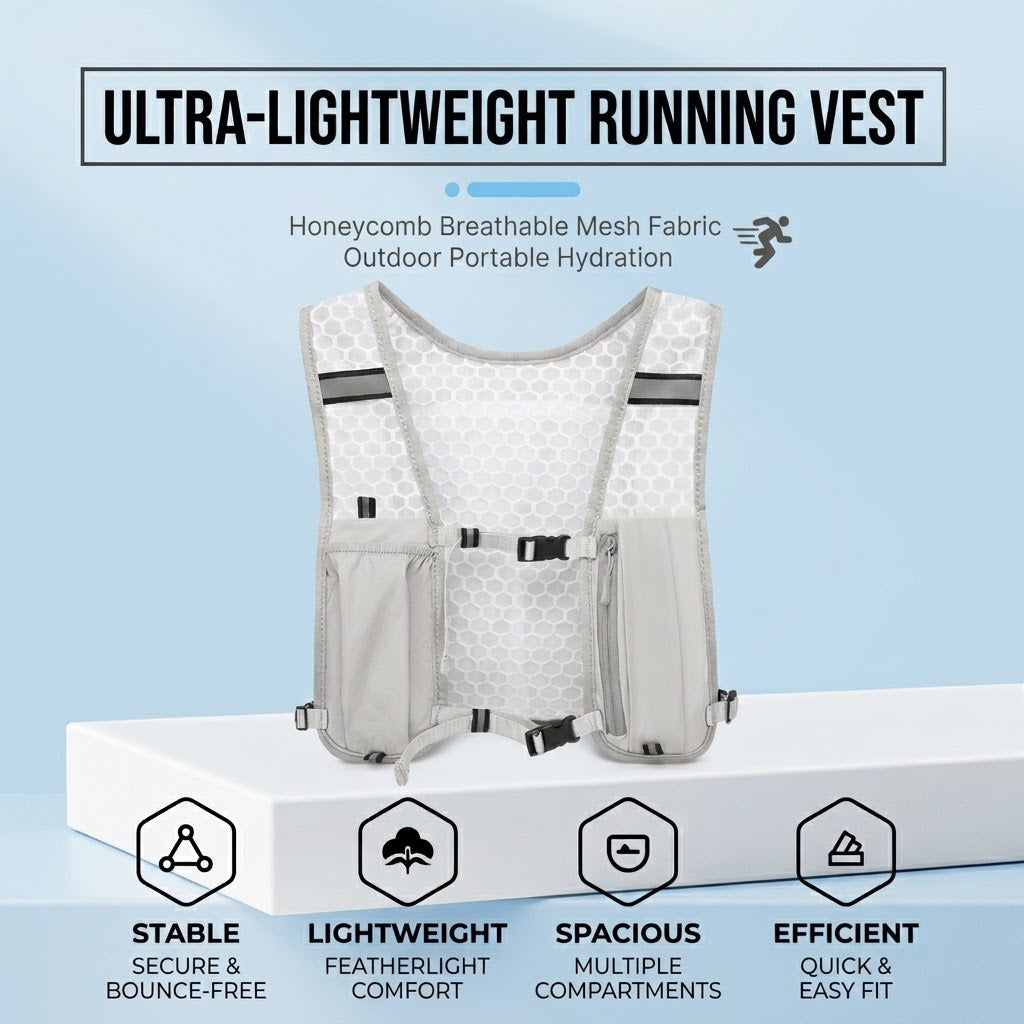 125g Ultra-Light Hydration Vest - Breathable Running Backpack for Trail, Cycling & Hiking
