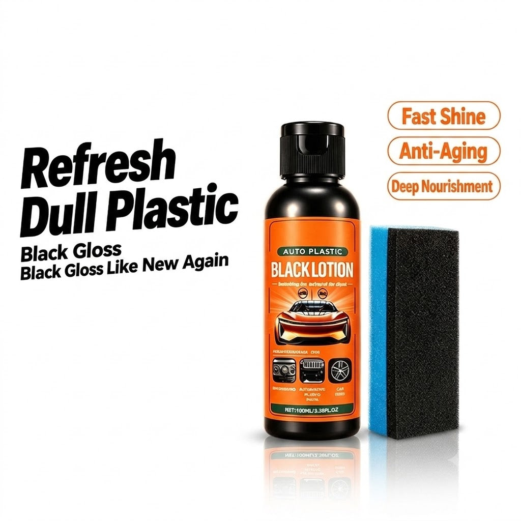 100ml Auto Plastic Restorer Kit Black Lotion for Dashboard Door Panel Bumper Tire Trim