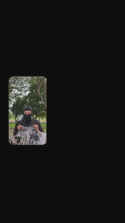 Breathable Black Balaclava Full Face Mask | UV Protection Motorcycle Helmet Liner | Cooling Riding Gear for Singapore Weather