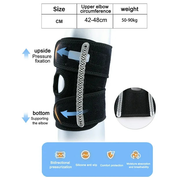 Adjustable Elbow Support Sleeve with Dual Spring Stabilizers – Breathable Compression Arm Wrap for Sports & Active Lifestyle