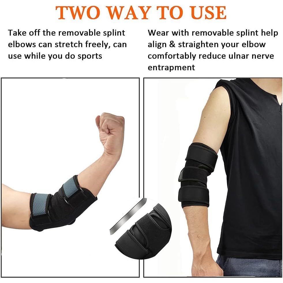 Adjustable Elbow Support Sleeve with Removable Stabilizer – Breathable Compression Arm Wrap for Sports & Gym