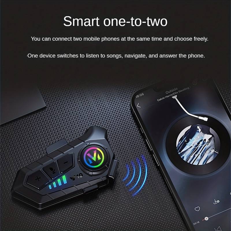 Y10-2X Motorcycle Bluetooth 5.3 Headset – IPX6 Waterproof Intercom with 40mm Graphene Speakers & 32H Battery
