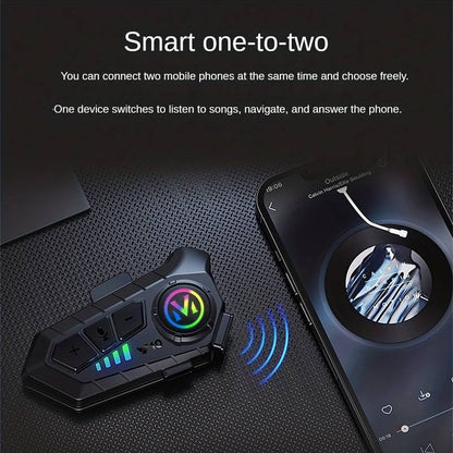 Y10-2X Motorcycle Bluetooth 5.3 Headset – IPX6 Waterproof Intercom with 40mm Graphene Speakers & 32H Battery