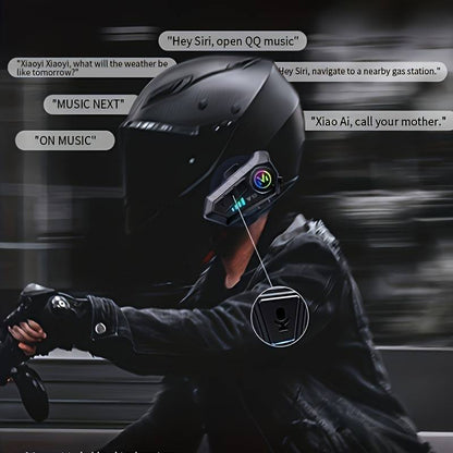Y10-2X Motorcycle Bluetooth 5.3 Headset – IPX6 Waterproof Intercom with 40mm Graphene Speakers & 32H Battery
