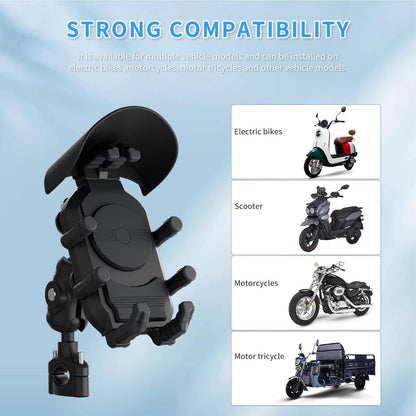 Octopus Grip Anti-Theft Motorcycle Phone Mount – 4-Point Shock Absorbing & Anti-Glare Navigation Holder