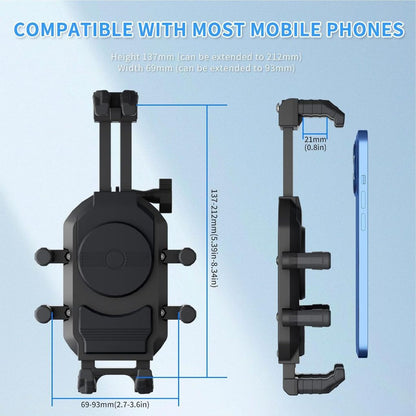 Octopus Grip Anti-Theft Motorcycle Phone Mount – 4-Point Shock Absorbing & Anti-Glare Navigation Holder