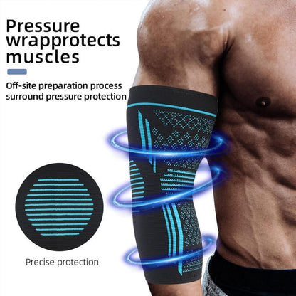3D Knitted Elbow Compression Sleeve – Breathable Athletic Arm Support for Sports & Weightlifting