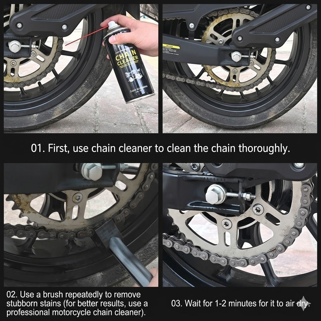Heavy Duty Motorcycle Chain Cleaner Spray (450ml) – High-Pressure Drivetrain & Sprocket Degreaser