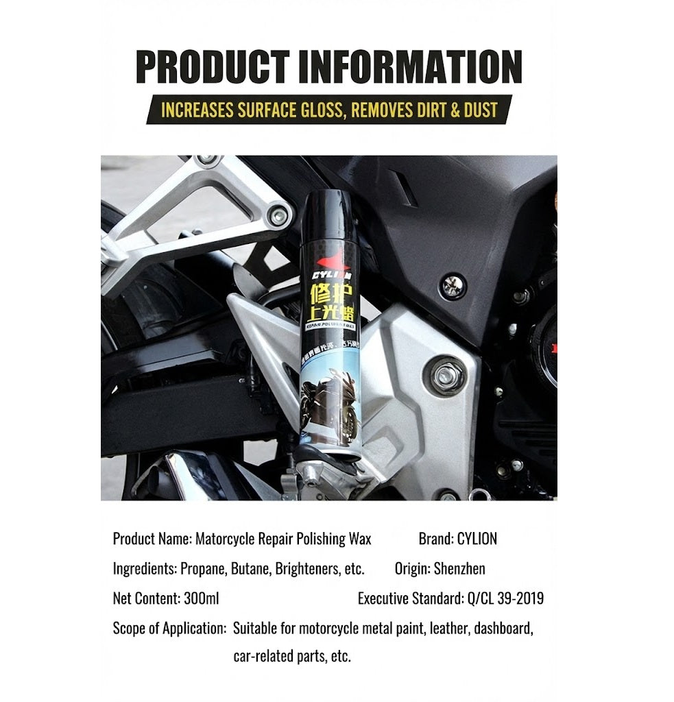 CYLION | Motorcycle Polish Wax 300ml – All-in-One Shine & Plastic Restorer