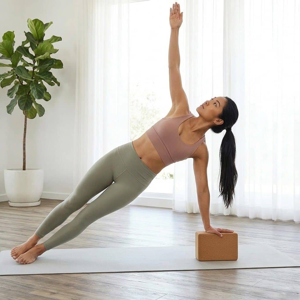 Premium Solid Cork Yoga Block | High-Density Anti-Slip Pilates Brick for Stretching & Balance