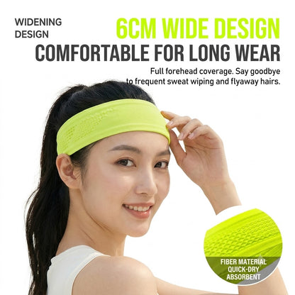 Sports Sweatband Wide Elastic Breathable Running Headband Gym Yoga Hairband Moisture Wicking